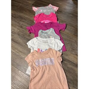 Girls Athletic T-Shirt‎ Lot, 6 piece, Size 5, Pink/White/Gray Colors
